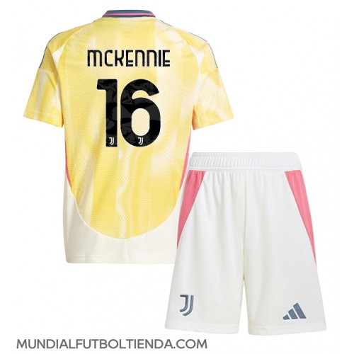 Camiseta Juventus Weston McKennie #16 Segunda Equipación Replica 2024-25 para niños mangas cortas (+ Pantalones cortos)